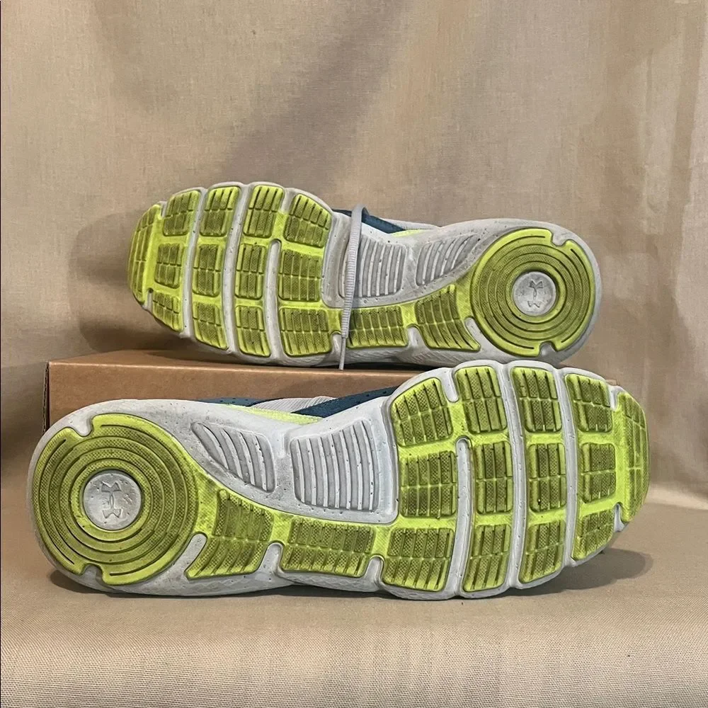 Under Armour Men’s Running Training Shoes Blue Gray Lime 12 mens